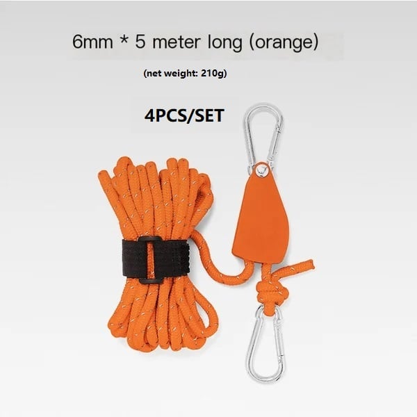 Portable Adjustable Fix Tent High Strength Fast Release Pulley Camping Rope