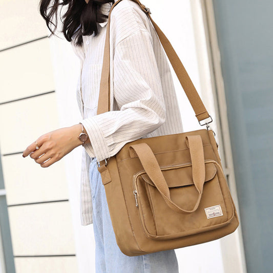 Large Capacity Solid Color Shoulder Bag