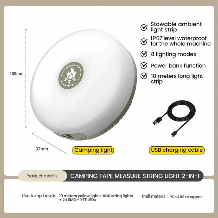 Outdoor Waterproof Portable Stowable String Light - MyCoolitem