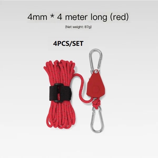 Portable Adjustable Fix Tent High Strength Fast Release Pulley Camping Rope