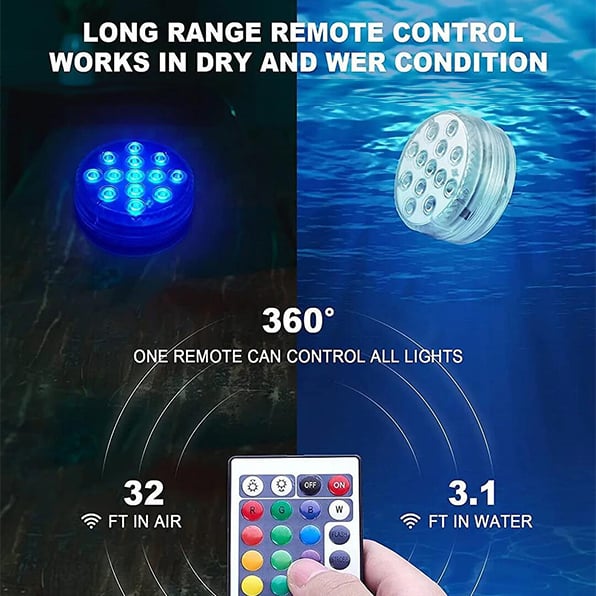 Submersible LED Pool Lights (RF Remote Control )