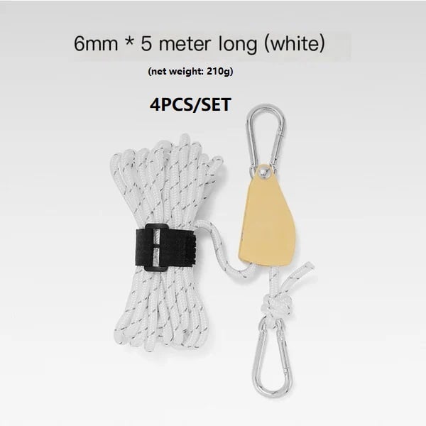 Portable Adjustable Fix Tent High Strength Fast Release Pulley Camping Rope