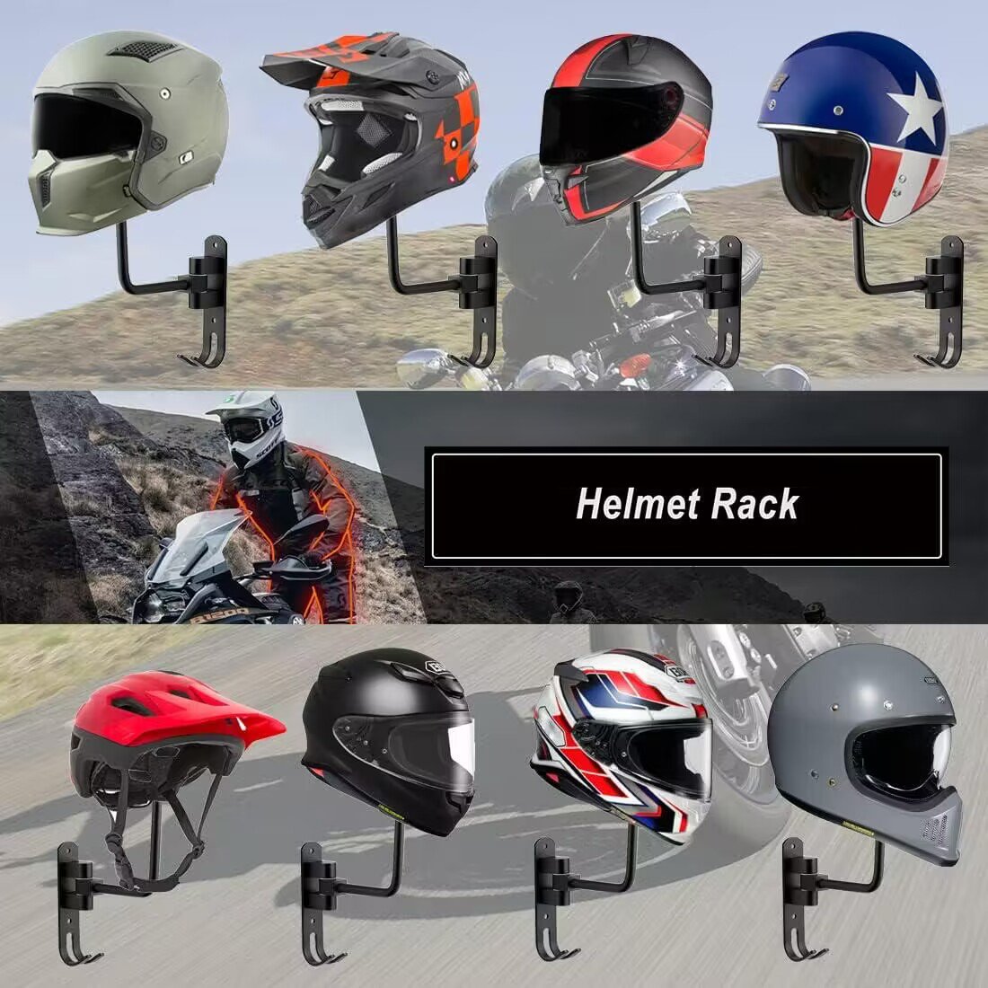 Motorcycle Helmet Rack